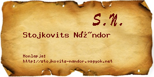 Stojkovits Nándor névjegykártya
